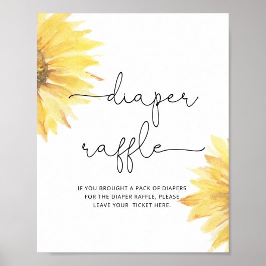 Minimalistisch baby shower voor zonnebloemkleerver poster (Voorkant)