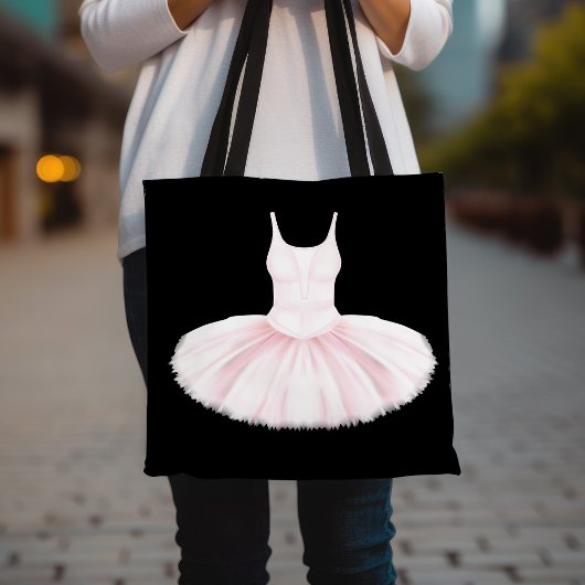 Minimalistisch Ballet Tutu Roze en Zwart Draagtas