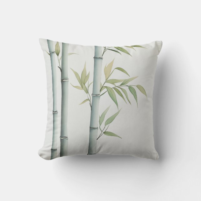 Minimalistisch Bamboe Botanisch Kussen (Voorkant)