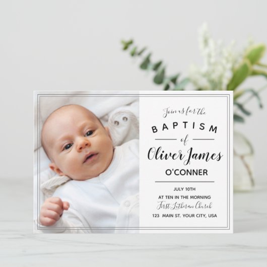 Minimalistisch baptisme kaart (Staand voorkant)