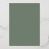 Minimalistisch baptisme Sage Green & Gold Folie Uitnodiging (Achterkant)