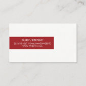 Minimalistisch / Bar Accent (Rood) Visitekaartje (Achterkant)