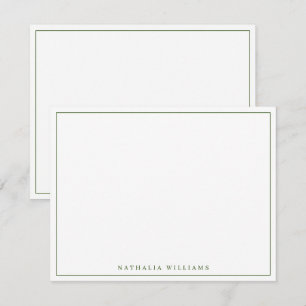 Minimalistisch Basic Personaliseer Moss Green Stat Notitiekaartje