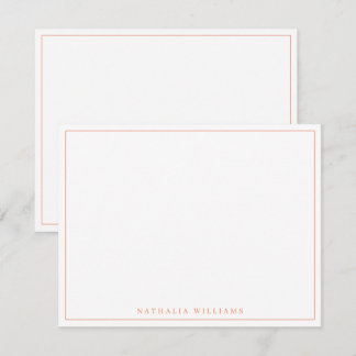 Minimalistisch Basic Personaliseer Oranje briefpap Notitiekaartje