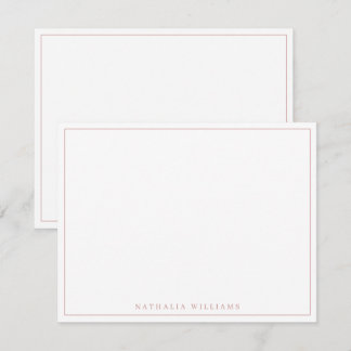 Minimalistisch Basic Personaliseer Roos Mauve Stat Notitiekaartje