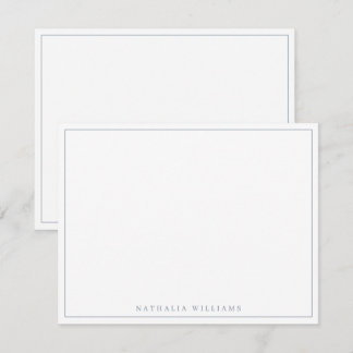 Minimalistisch Basic Personaliseer stoffig blauw b Notitiekaartje