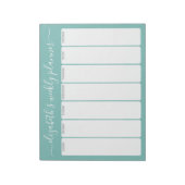 Minimalistisch Basic Weekly Planner modern script  Notitieblok (Gedraaid)