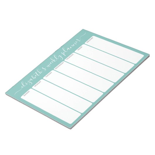 Minimalistisch Basic Weekly Planner modern script  Notitieblok (Schuin)