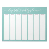 Minimalistisch Basic Weekly Planner modern script  Notitieblok (Voorkant)
