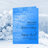 Minimalistisch Beach Azsure Blue Wedding Booklet Programma