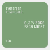 Minimalistisch Beauty Product Label Groen en Wit (Voorkant)