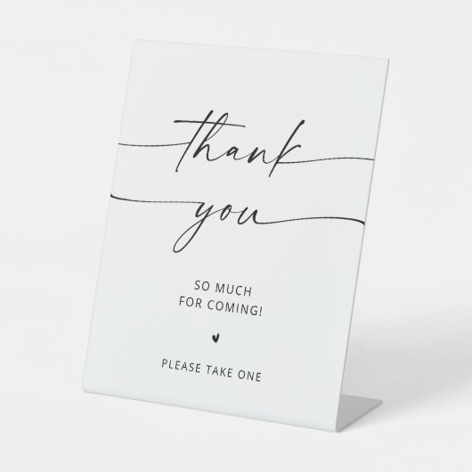 Minimalistisch bedankteken reclamebord met voetstuk (Voorkant)