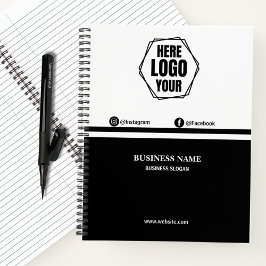 Minimalistisch bedrijf Branded Business Black & Wh Notitieboek