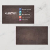 Minimalistisch bedrijf | Bruine textuur Visitekaartje (Voorkant / Achterkant)