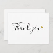 Minimalistisch bedrijf Dank u Script Gold Heart Briefkaart (Voorkant / Achterkant)