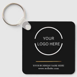 Minimalistisch Bedrijf Logo en QR Code Sleutelhanger