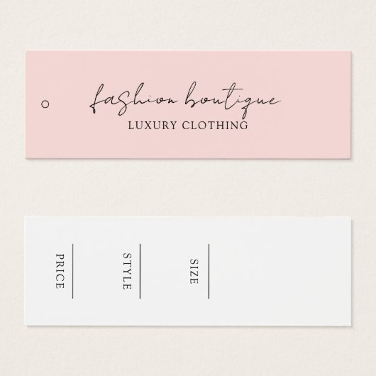 Minimalistisch bedrijfskledinglabel Hang Label Mini Visitekaartjes (Voorkant /achterkant)