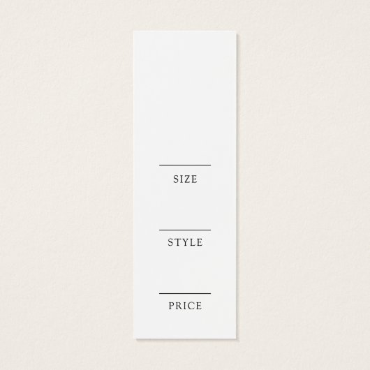 Minimalistisch bedrijfskledinglabel Hang Label Mini Visitekaartjes (Achterkant)