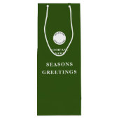 Minimalistisch bedrijfslogo naam Prettig kerstfees Wijn Cadeautas (Achterkant)