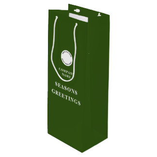 Minimalistisch bedrijfslogo naam Prettig kerstfees Wijn Cadeautas