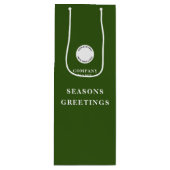 Minimalistisch bedrijfslogo naam Prettig kerstfees Wijn Cadeautas (Voorkant)