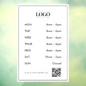 Minimalistisch bedrijfslogo openingsuren QR-code s Raamsticker (Vel 3)
