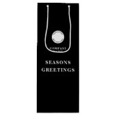 Minimalistisch bedrijfslogonaam Prettig Kerstfeest Wijn Cadeautas (Voorkant)