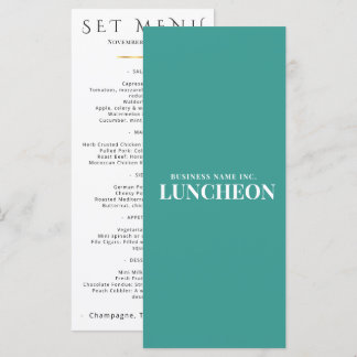 Minimalistisch Bedrijfsmenu Cyan Wit Elegant Menu