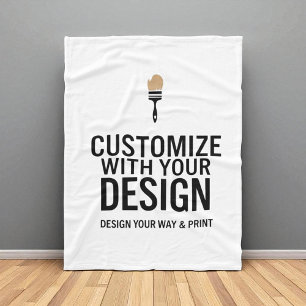 Minimalistisch Bedrijfsmerk op Maat Gepersonalisee Fleece Deken