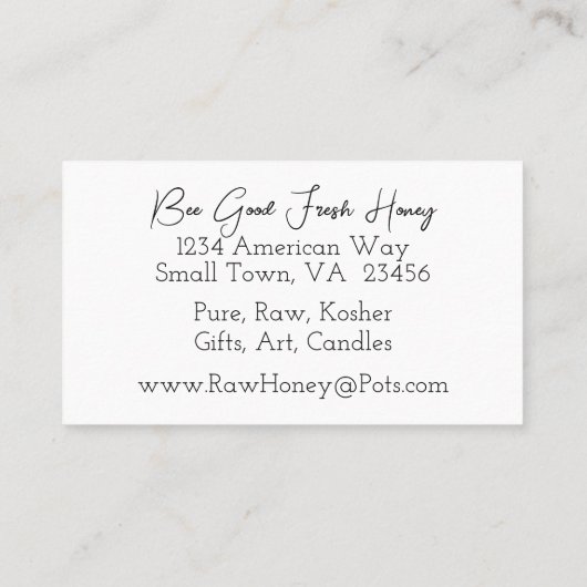 Minimalistisch Bee en Krans Imker Visitekaartje (Achterkant)