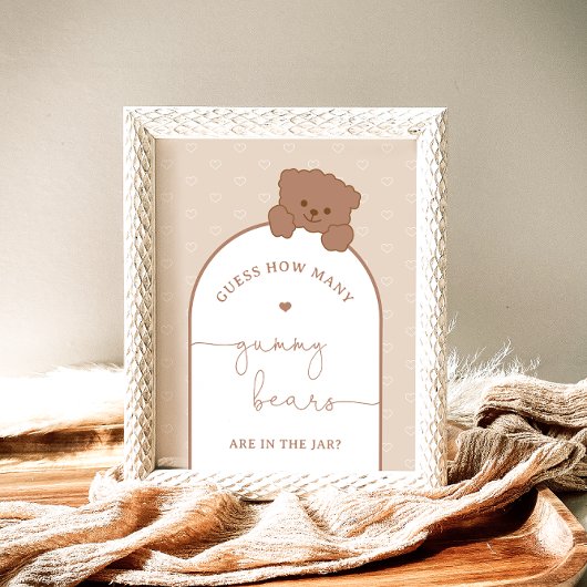 Minimalistisch Beer hoeveel gummy Beren spel Poster