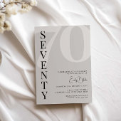 Minimalistisch Beige 70ste verjaardagsfeestje Kaart