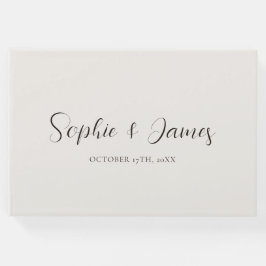 Minimalistisch beige bruilding gastenboek