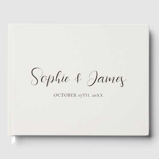 Minimalistisch beige bruilding gastenboek (Voorkant)