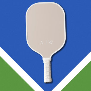 Minimalistisch Beige Elegant Monogram Pickleball Paddle