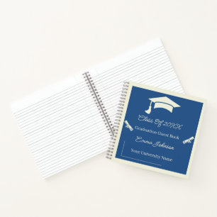 Minimalistisch beige en blauw Afstuderen Notitieboek