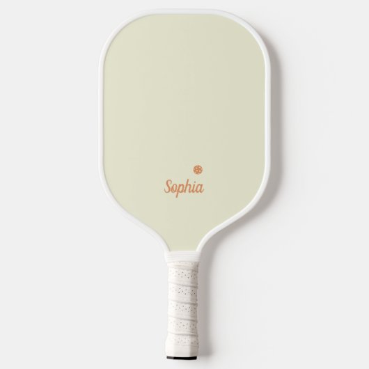 Minimalistisch Beige en Wit Modern Monogram Pickleball Paddle (Achterkant)
