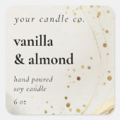 Minimalistisch Beige Gold Candle Label (Voorkant)