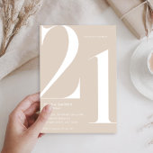 Minimalistisch Beige Modern Chic 21ste verjaardag Kaart