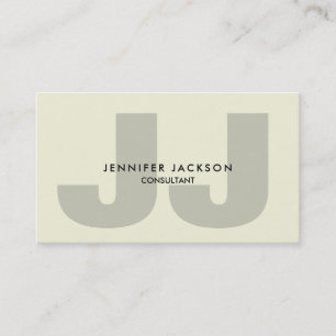 Minimalistisch Beige Monogram Trendy Modern Visitekaartje