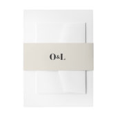Minimalistisch beige Monogram Weddenschap Uitnodigingen Wikkel (Voorkant Voorbeeld)