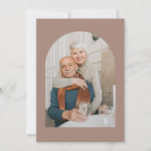 Minimalistisch beige script 30e bruiloft kaart (Achterkant)