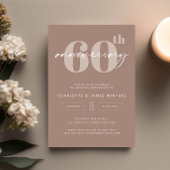 Minimalistisch beige script 60e bruiloft kaart