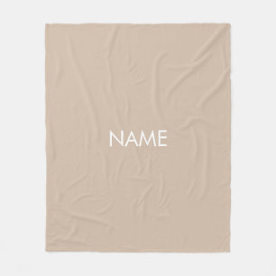 Minimalistisch beige-tan-monogram voor aangepaste fleece deken