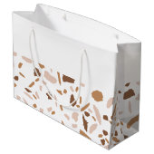 Minimalistisch beige Terrazzo-mozaïek Groot Cadeauzakje (Achterkant Gekanteld)