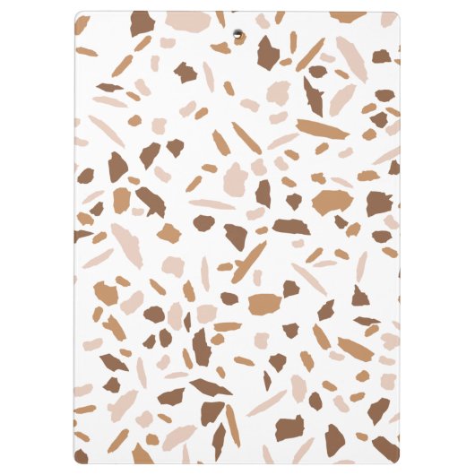 Minimalistisch beige Terrazzo-mozaïek Klembord (Achterkant)
