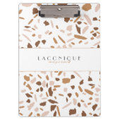 Minimalistisch beige Terrazzo-mozaïek Klembord (Voorkant)