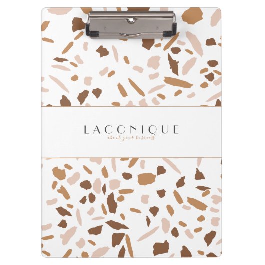 Minimalistisch beige Terrazzo-mozaïek Klembord (Voorkant)