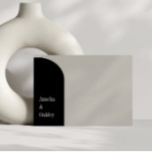 Minimalistisch Beige Zwart Elegante Boog Moderne B Bedankkaart