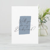 Minimalistisch: ben je mijn bruidsblauw kaart (Staand voorkant)